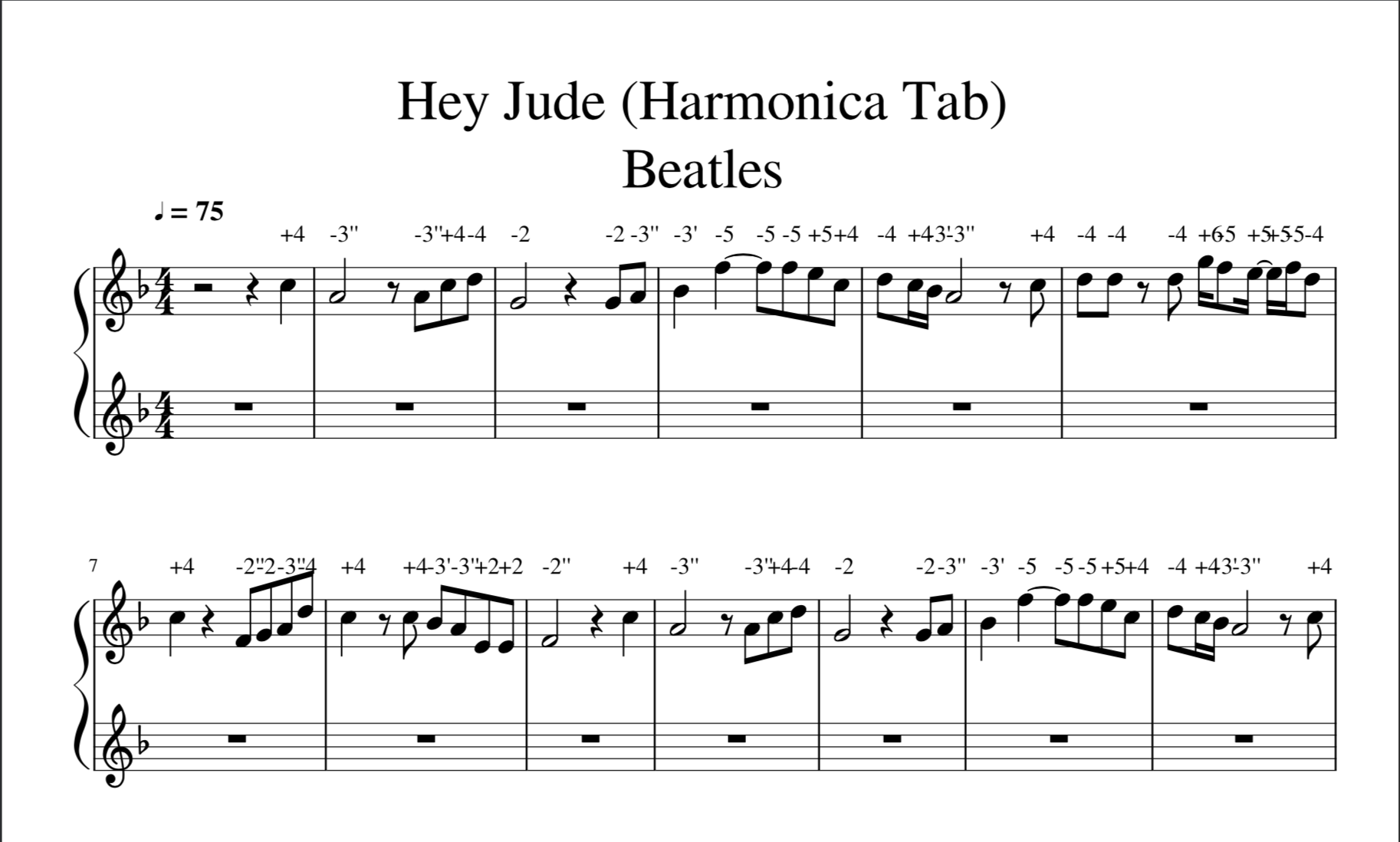 harmonica tabs